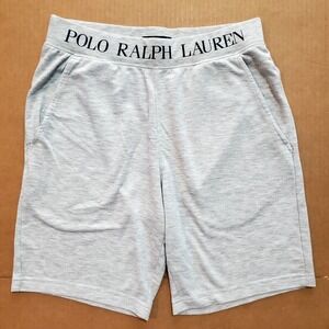 Polo‎ Ralph Lauren Men's Small Soft Terry Logo Waistband Sleep Shorts Gray 8"